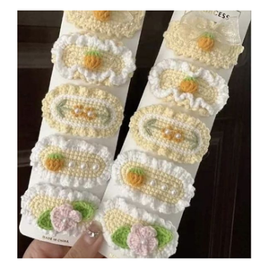 <b>Beginner</b> Crochet Hair Clip Kit Soft Acrylic Yarn Floral Pattern DIY <b>Knitting</b> <b>Set</b> Assorted Colors 3-14 Years Easy Hair - Product Image 4