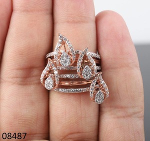 Bague de fiançailles Radiant D'VINS JEWELS en diamant de laboratoire, solitaire classique en or rose 14 carats massif, taille brillant, certifiée - Product Image 3