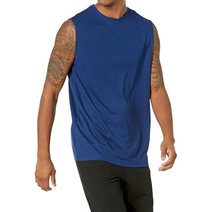 Camisetas Personalizadas sin Mangas para Hombre, Transpirables, de Poliéster/Algodón, Cuello Redondo, para Entrenamiento, Gimnasio, Fitness, Deportes - Product Image 6