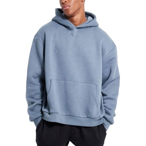 Sudadera con capucha de gran tamaño recortada lavada con ácido de peso pesado, jersey liso de alta calidad, sudaderas holgadas de algodón con hombros caídos para hombres 2026 - Product Image 4