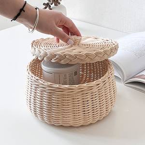 Jewellery box container cheapest price woven rattan boxes <b>tabletop</b> vanity organizer <b>storage</b> - Product Image 6