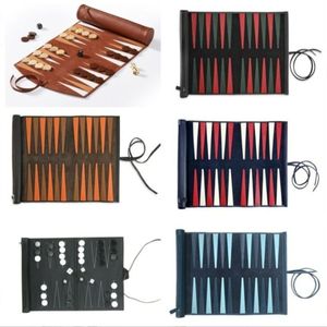 Bespoke Eco-Friendly Durable Foldable Leather <b>Backgammon</b> Game <b>Set</b> with Artisan Touch and Distinctive Vintage-Inspired Design - Product Image 1