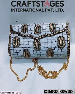 Craftstages International Handcrafted Metal <b>Clutch</b> Bag Chain Ethnic Designer Evening Sling Purse for Women 1-1.9L Capacity - Product Image 4
