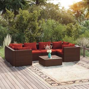 Conjunto de Muebles de Jardín Color Rojo Canela en Tono Marrón - Product Image 1