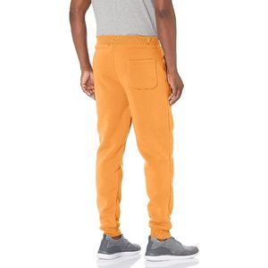 Men's Orange Sweatpants <b>Elastic</b> <b>Waist</b> Drawstring Side Pockets Casual Knitted Pants Autumn Breathable Midweight Fit - Product Image 6