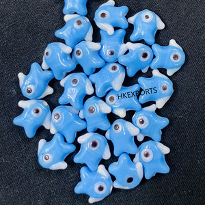 Venta al por mayor 8mm 10mm hecho a mano azul blanco cuentas de cristal festivo a granel cubierta pasillos patrones hechos a mano técnicas cuentas - Product Image 4