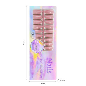 Uñas Postizas Francesas Cuadradas Color <span class=keywords><strong>Nude</strong></span>, Sin Costuras, de ABS, Cobertura Total, Desmontables, 5 Colores, 150 Piezas, para Uso en Salón - Product Image 5