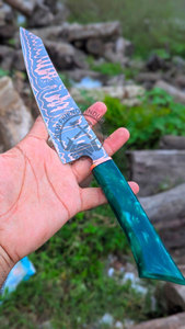 Nouvelle édition, couteau de chef de cuisine ambidextre fait main, haute dureté, lame en cuivre Damas de 8 pouces avec manche en résine - Product Image 6