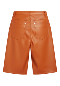 กางเกงขาสั้นหนังแท้ผู้ชายสั่งทำพิเศษ กระเป๋าซิปคู่ด้านหน้า ทรงเข้ารูป แฟชั่นสตรีทแวร์ ความยาวระดับเข่า ลายจุดประดับลูกปัด - Product Image 3