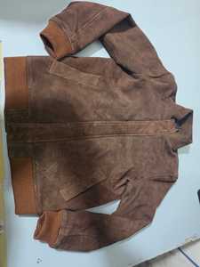 Brown <b>Suede</b> Genuine Sheepskin Leather Bomber <b>Jacket</b> Men's Autumn Classic Double Zipper Quick Dry Stand Collar Read Ship - Product Image 4