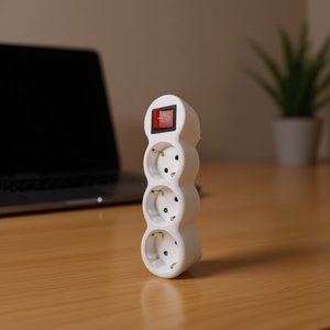 ExtraStar 1 To 3 Adapter <b>Plug</b> 16A 250V <b>With</b> <b>Switch</b> Indoor Use - Product Image 3