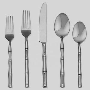 Ensemble de couverts de restaurant de dîner noir royal en acier inoxydable de luxe ensemble de couverts noirs réutilisables en métal pour usage de mariage - Product Image 3