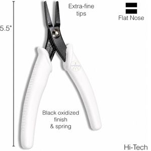 Flat <b>Nose</b> Pliers 5.5 inches 140mm with high carbon steel head black comfort grip handle with spring - Product Image 2