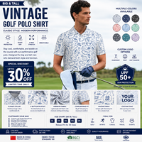Camisetas de Golf Personalizadas, Tallas Grandes, Promocionales, Vintage, con Descuento, Protección UV, Diseño Impreso, Estilo Deportivo