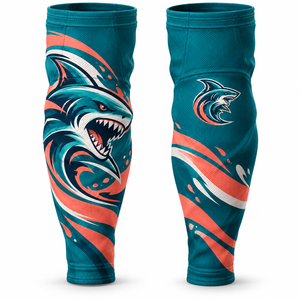 Calcetines de hockey sobre hielo para adultos, 100% poliéster, tallas para adultos, logotipo personalizado ODM, colores del equipo, cubre espinilleras, diseño de pie abierto - Product Image 2