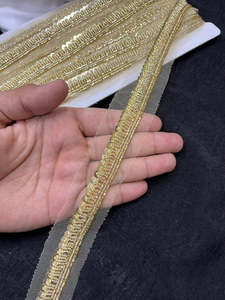 ผ้าลูกไม้ปักมือคุณภาพสูง ประดับเลื่อมลายดอกไม้ ผ้าฝ้ายตกแต่งขอบลูกไม้ สำหรับชุดเจ้าสาว ตกแต่งเสื้อผ้า และเครื่องประดับ - Product Image 1