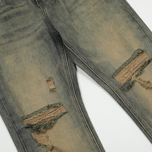 Jeans en denim pour hommes sur mesure, pantalons de luxe, mode streetwear, fabrication en gros, qualité supérieure, jeans en gros - Product Image 3