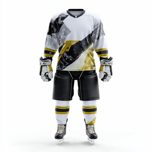 High Quality Customizable Printed Short Sleeve Ice Hockey Jersey Uniform for Men and Unisex Adults OEM Service Sportswear Sets - Product Image 3