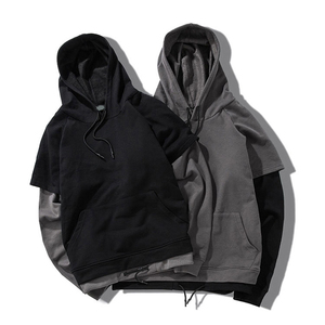 Men Oversized Hooded Sweatshirt Raglan Sleeve Solid Color Cotton French Terry Casual Autumn Wear - Product Image 6
