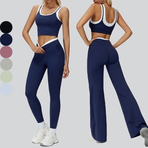 Ensemble de yoga respirant 2 pièces pour femme avec logo frontal - Haut et leggings - Tenue de sport et fitness - Product Image 2