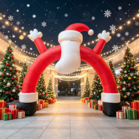Gapura Santa Claus Tiup Raksasa Selamat Natal, Gapura Tiup Oxford untuk Halaman, Pusat Perbelanjaan, Pintu Masuk Pesta, Dekorasi Natal