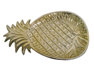 Plateau décoratif en laiton plaqué or, forme de feuille de ginkgo irrégulière, motif floral végétal - Product Image 5