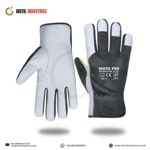 Goat Grain Leather Assembly Work <b>Gloves</b> Interlock Cotton Fabric Back Breathable Leather <b>Driving</b> <b>Gloves</b> Comfortable Hand Safety - Product Image 2