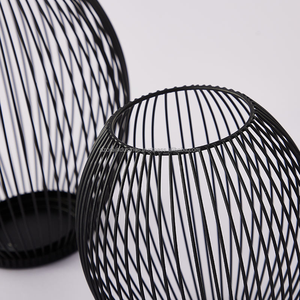 Bougie en fer pièce maîtresse en métal moderne photophore présentoir de bougie de table - Product Image 4