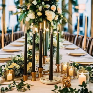 Bougie longue et fine en cire de soja, faite à la main, sans fumée, parfumée à la rose, pour mariages et Noël - Product Image 2