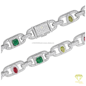 Cuban Link Necklace With Moissanite Diamond Luxury Iced Out 925 <b>Sterling</b> <b>Silver</b> Hip Hop Jewelry For <b>Men</b> Women Wholesale - Product Image 6