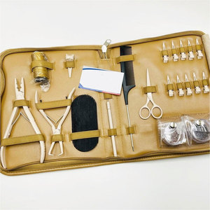 Kit Profesional de Herramientas para Extensiones de Cabello Marrón con Cuentas, Clips, Herramientas para Separar el Cabello, Alicates para Colocar y Retirar Extensiones de Cabello Humano - Product Image 3