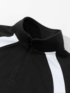 Sweat-shirt décontracté élégant pour garçons, demi-zip, color-block, couleur unie, haut à manches longues pour enfants, coupe ample pour le printemps - Product Image 5