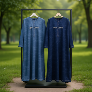 เดรสยีนส์ผู้หญิงสไตล์อบายะแบบเรียบหรู - Product Image 3