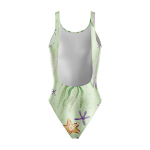 Traje de Baño Ecológico para Mujer, de Spandex y Nailon, con Estampado por Transferencia de Calor, Personalizable, Cuello Redondo sin Costuras - Product Image 2