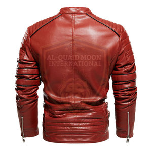 Loose Fit Full Zipper <b>Leather</b> Winter <b>Jacket</b> Wholesale <b>Leather</b> <b>Jacket</b> Plus Size <b>Men</b> <b>Leather</b> <b>Jacket</b> - Product Image 3