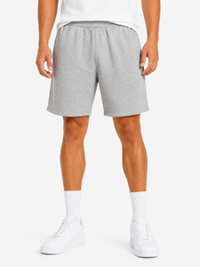 Shorts de sport gris clair pour homme, en mélange de coton doux, décontractés, pour l'été, coupe décontractée, shorts d'entraînement confortables, shorts de gym - Product Image 4