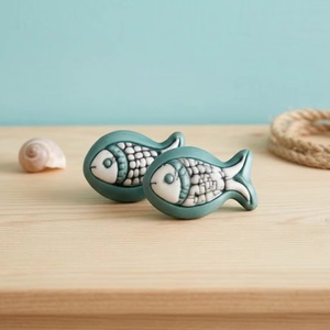 <b>Ceramic</b> Round Drawer <b>Knobs</b> Teal Modern Coastal Style Durable Furniture Handles for Kitchen Cabinet Wardrobe Warehouse Hotel Gym - Product Image 6