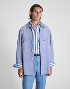 <b>Men's</b> Loose Fit Suede <b>Safari</b> <b>Jacket</b> with Turn-down Collar Pockets Breathable Sheep Fur High Street Style Regular Length Autumn - Product Image 2