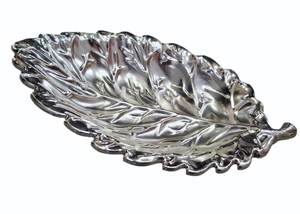 Bandeja de chocolate decorativa metálica de aluminio con forma de hoja de plata artesanal al por mayor - Product Image 2