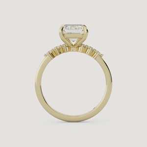 Bague de fiançailles en diamant de laboratoire taille émeraude, or massif 14 carats, sertie à griffes, largeur 1,7 mm, solitaire d'anniversaire, alliances de luxe - Product Image 4