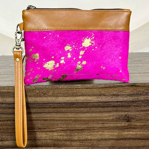 Última Colección: Cartera de Mano Metálica de Cuero Vacuno para Mujer, Estilo Western, con Cremallera, de Cuero Genuino - Product Image 4