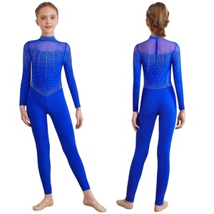 Justaucorps intégral pour filles de 6 à 16 ans, combinaison de patinage artistique, justaucorps pour spectacles et événements, justaucorps de danse latine, vêtements de danse moderne - Product Image 2