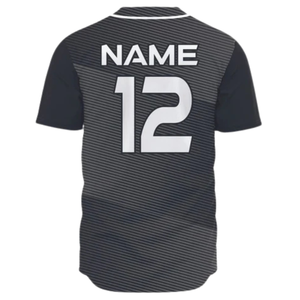 Maillot de baseball personnalisé pour hommes, noir à rayures, boutonné, respirant, uniforme d'équipe de softball, chemise de sport athlétique pour équipes - Product Image 3