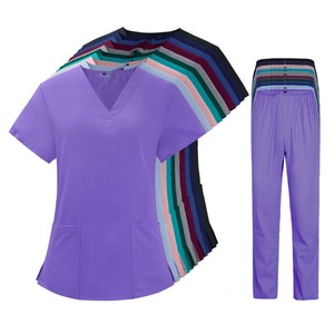 Uniformes Médicos de Trabajo al por Mayor con Logotipo Personalizado, Ropa de Trabajo Elástica de Secado Rápido, Manga Corta, Atuendo Casual Cómodo, Uniforme de Hospital - Product Image 1