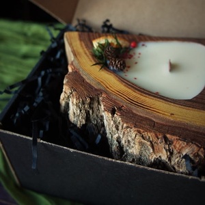 Handmade Solid Wood Candle Holder Log Style Decorative <b>Tealight</b> Stand No Wax - Product Image 2