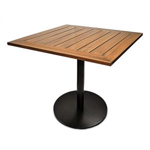 Modern <b>Square</b> Wood Dining <b>Table</b> with Metal Base for Home <b>Kitchen</b> Restaurant Furniture - Product Image 5