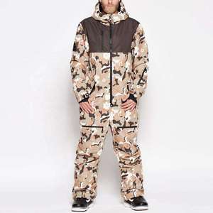 <b>Camo</b> One Piece Ski Suit Waterproof <b>Men</b> Snowboard Jumpsuit Outdoor Winter Warm Breathable Snow Suit for <b>Men</b> Women Hooded Unisex - Product Image 2