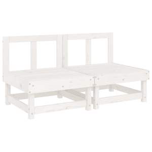 Sofá de Jardín de Madera de Pino Maciza con Tela Oxford, Sección Central en Blanco Antracita, Elegante y Duradero - Product Image 3