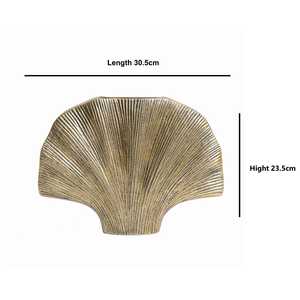 Jarrón de plumas de bronce moderno nórdico, decoración de mesa hecha a mano, 30.5 cm de largo, 23.5 cm de altura - Product Image 1