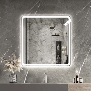 Specchio LED da Bagno 36x36 Pollici con Luci Frontali, Montaggio a Parete, Antiappannamento, Senza Cornice, Spessore 5 mm - Product Image 3